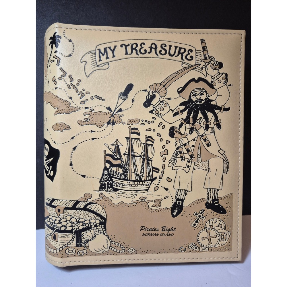 Vintage Pirates Bight Norman Island Photo Album Pirate Map Compass Giftcorp